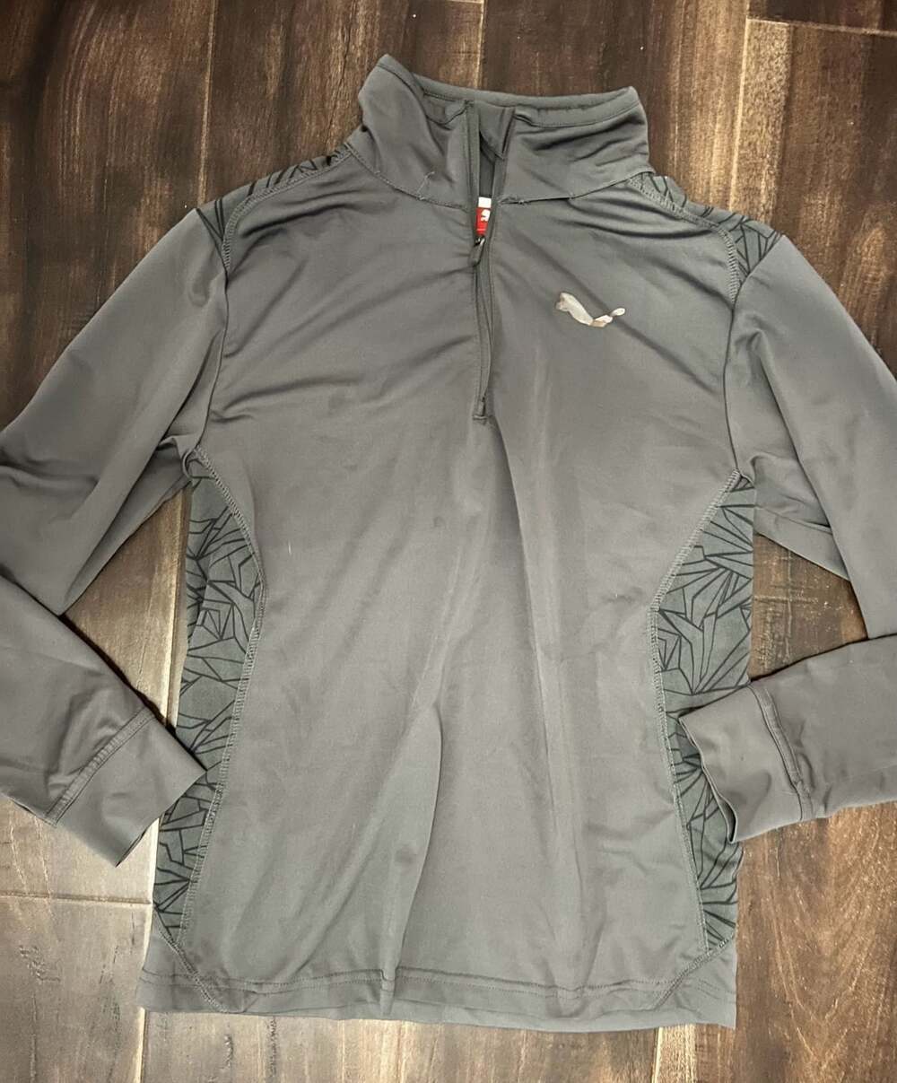 Puma Quarter Zip Pullover Size M Gray Athletic Lifestyle
